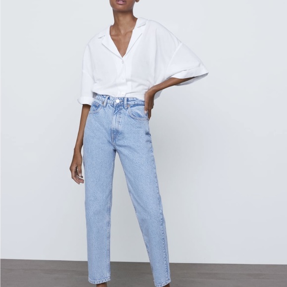 Zara Jeans Zara High Rise Mom Jeans Poshmark